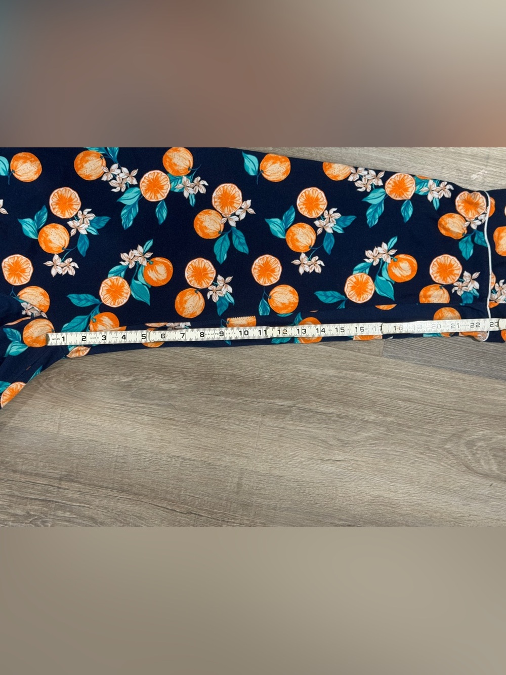 Women’s Navy Orange Citrus Pajama Set - Picture 10 of 12